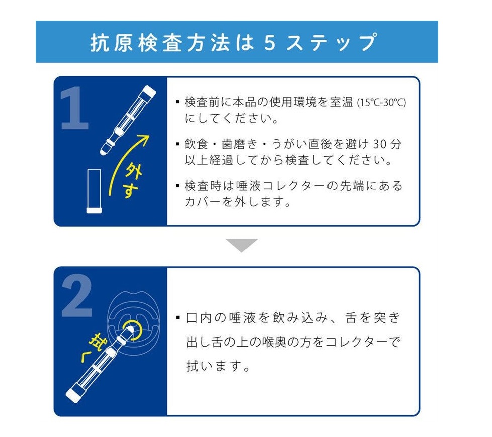 TOAMIT 東亜産業 新型コロナウイルス 抗原検査キット ペン型デバイス 唾液検査 自宅でスピード検査 日本製 約15分で検出 精度99.4%以上 変異株対応 - 画像 (2)