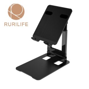 RURILIFE スマホ タブレット ノートバソコン スタンド アルミ ホルダー 角度調整可能 高さ調整 ipadスタンド スマホスタンド ノートパソコン台 タブレットスタンド 卓上 卓上用 縦置きスタンド タブレット置き pc台 おしゃれ シンプル