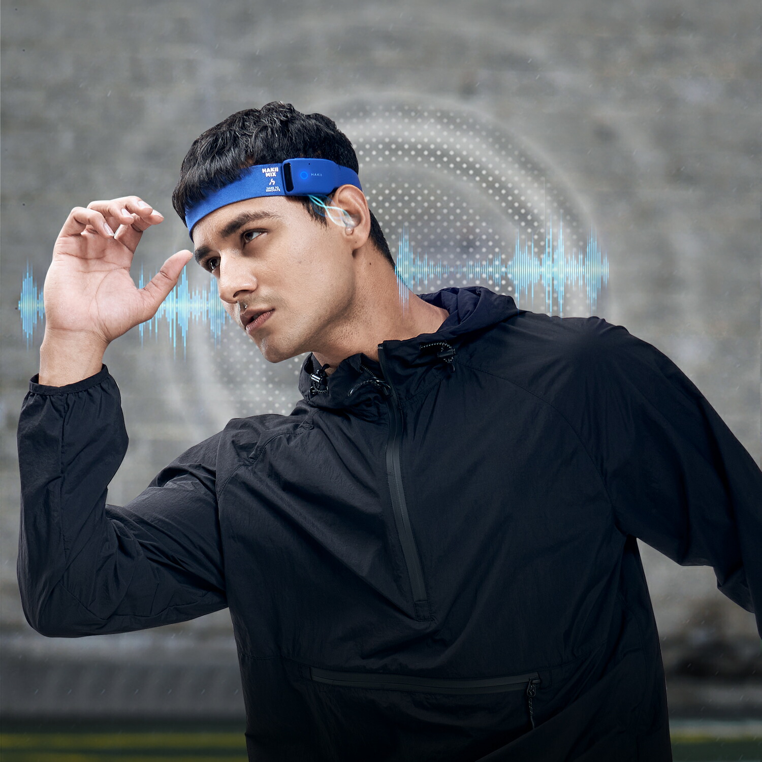 ワイヤレス ヘッドホン Bluetooth HAKII MIX ハキイ無界 スウェットバンド式 ワイヤレスイヤホン Bluetoothイヤホン イヤフォン オープンイヤー 耳を塞がない オンライン 防水 スポーツ 8時間使用 送料無料 - 画像 (3)