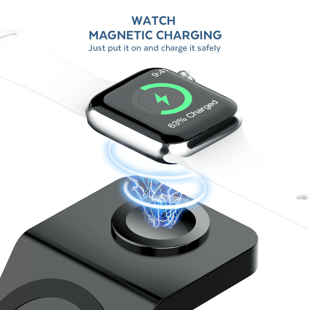 RURILIFE ルリライフ 3in1 MAGNETIC スマホ ワイアレス 充電器 ワイヤレス充電器 スマホ充電器 置くだけ ワイヤレス 置くだけ充電器 スマホスタンド アンドロイド スマートフォン 白 Qi規格 iphone iphone12 iphone13 pro Max 対応 Galaxy S8/S8+ S9/S9+ Note10等 - 画像 (7)