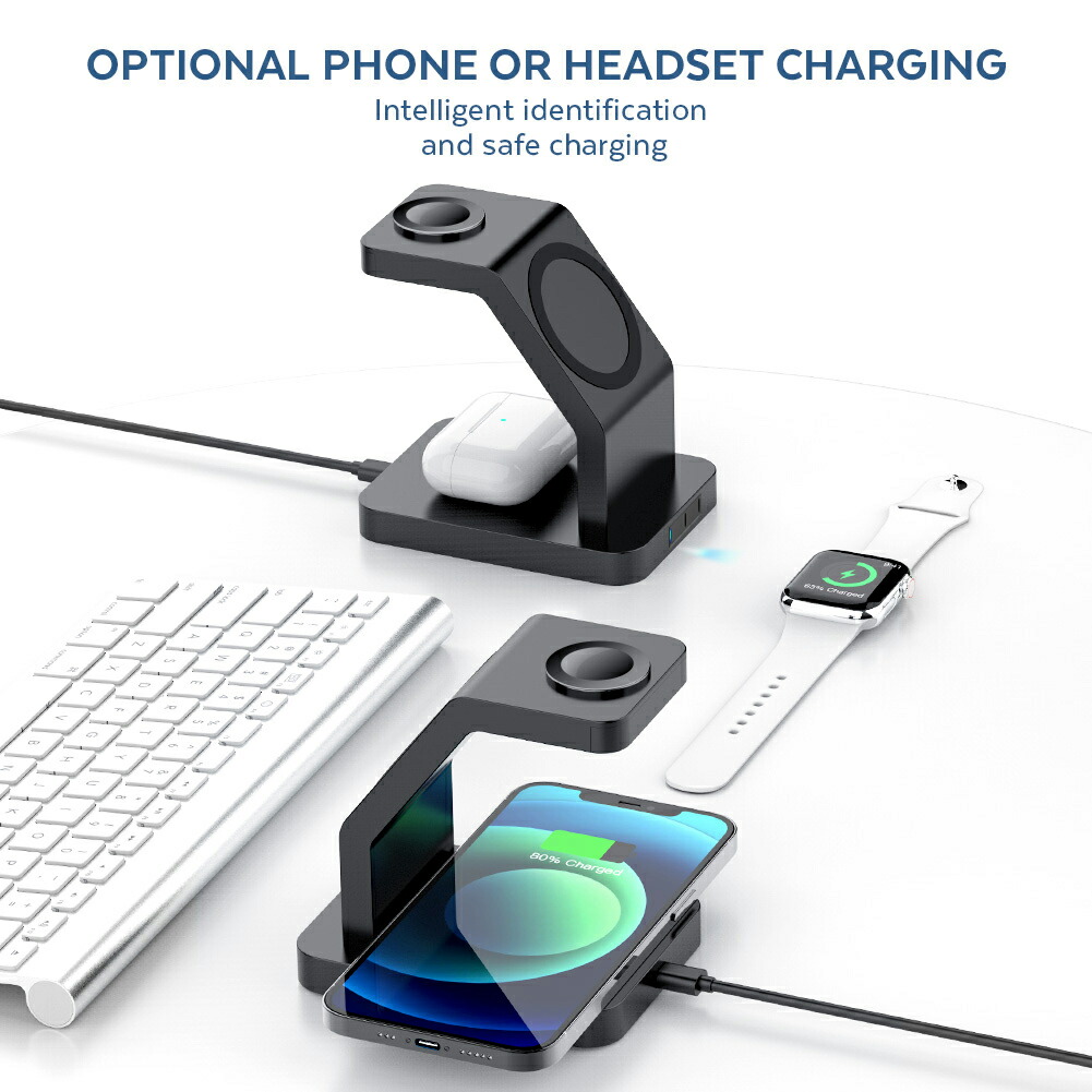 RURILIFE ルリライフ 3in1 MAGNETIC スマホ ワイアレス 充電器 ワイヤレス充電器 スマホ充電器 置くだけ ワイヤレス 置くだけ充電器 スマホスタンド アンドロイド スマートフォン 白 Qi規格 iphone iphone12 iphone13 pro Max 対応 Galaxy S8/S8+ S9/S9+ Note10等 - 画像 (8)