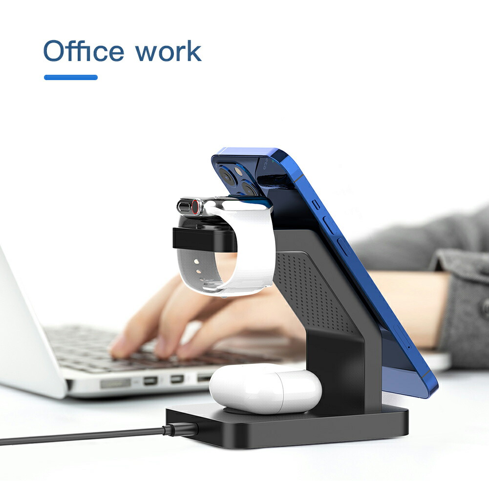RURILIFE ルリライフ 3in1 MAGNETIC スマホ ワイアレス 充電器 ワイヤレス充電器 スマホ充電器 置くだけ ワイヤレス 置くだけ充電器 スマホスタンド アンドロイド スマートフォン 白 Qi規格 iphone iphone12 iphone13 pro Max 対応 Galaxy S8/S8+ S9/S9+ Note10等 - 画像 (10)