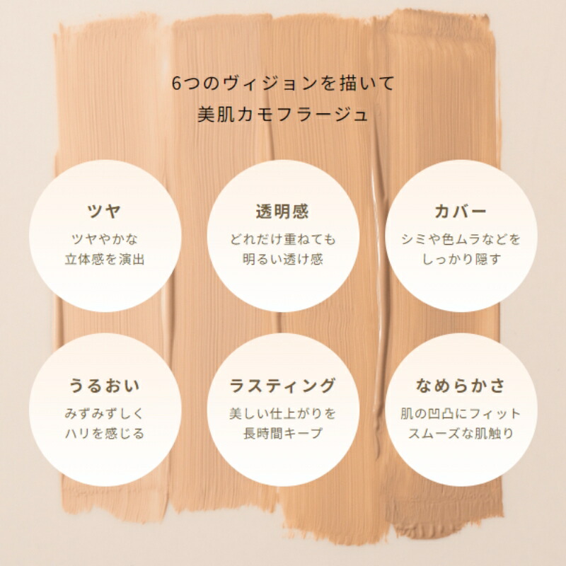 アルビオン エクシア ベアヴィジョン ファンデーション 全4色 SPF28 PA+++ UV耐水性★ 一体化し ハイカバー 美肌 透明感 うるおい ツヤ なめらかい 美しい肌に仕上げ 高いラスティング効果 長時間キープ ALBION albion - 画像 (3)