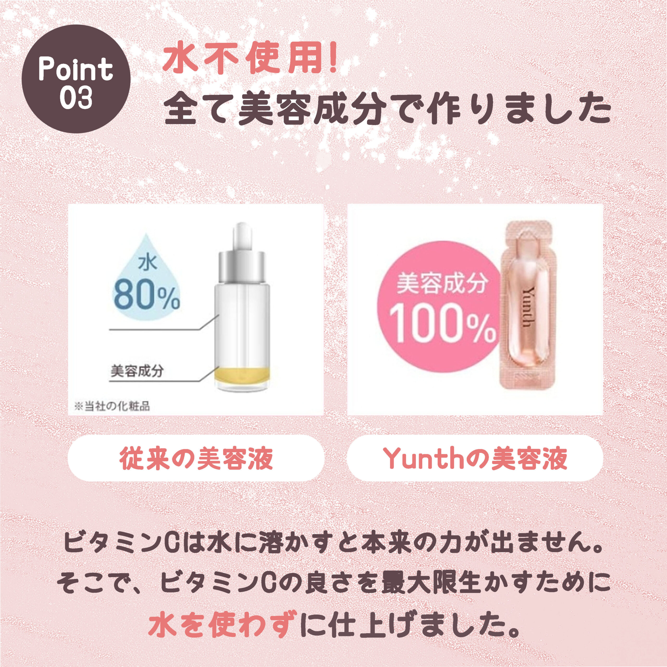 ユンス 生ビタミンC美白美容液 1ml×28包 合計28ml 導入美容液・美容液 医薬部外品 純度100%の生ビタミンC配合 水使わない全て美容成分 美白有効成分 美白・シミを同時ケア 瞬感浸透 集中ケア Yunth - 画像 (5)