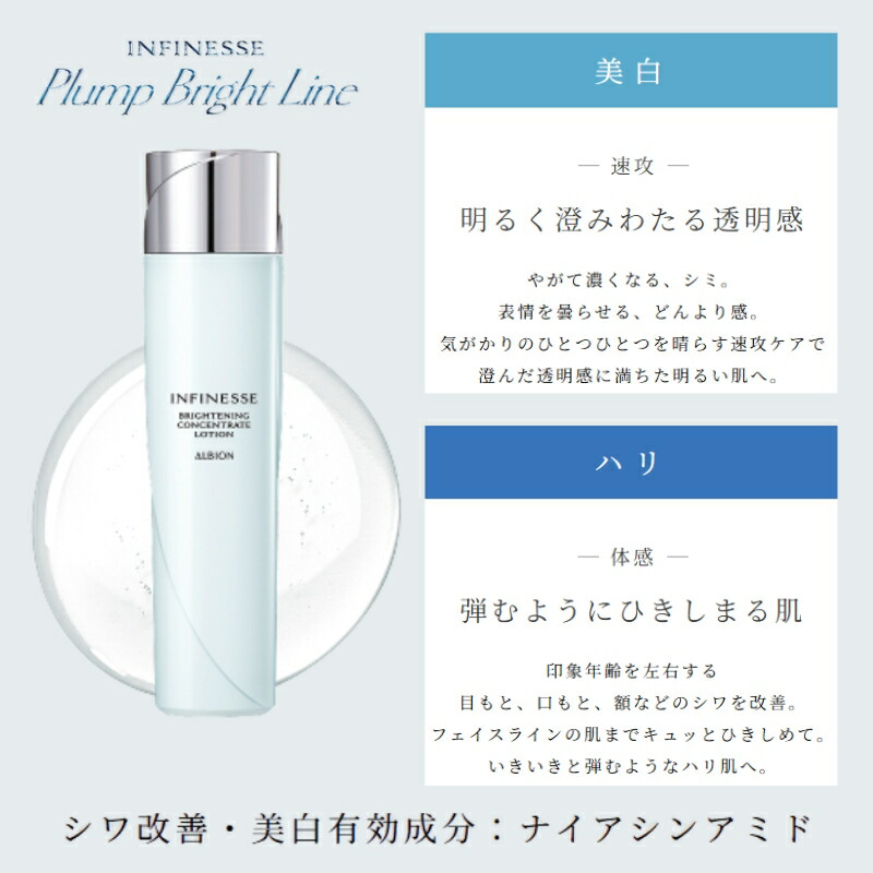 アルビオン アンフィネス ブライトニング コンセントレート ローション 200ml 医薬部外品 シワ改善・美白化粧水 充実の保湿 透明感 美白有効成分 ハリ 明るい みずみずしい ヒアルロン酸配合 シミ・ソバカス対策 ALBION albion - 画像 (3)