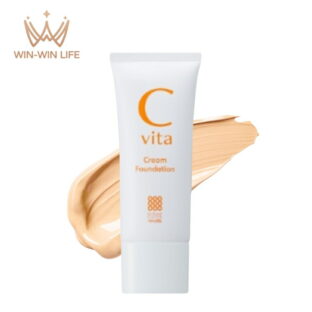 明色化粧品 Cvita クリームファンデーション 30g バランスのとれた万能ナチュラルカラー 持続型ビタミンC誘導体配合 ビタミンケア 肌悩みをしっかりカバー 自然感 マットな仕上がり 密着 明るい 素肌 植物由来成分 肌にやさしい処方