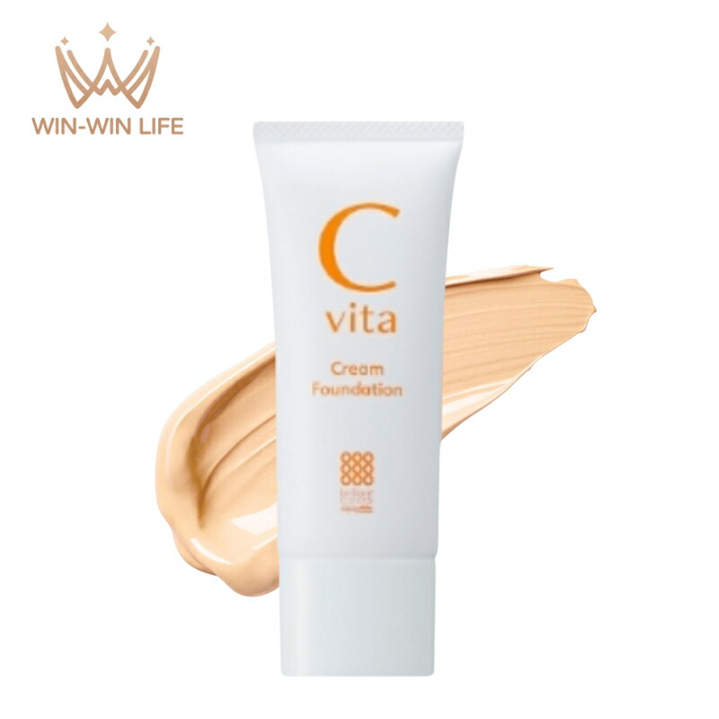 明色化粧品 Cvita クリームファンデーション 30g バランスのとれた万能ナチュラルカラー 持続型ビタミンC誘導体配合 ビタミンケア 肌悩みをしっかりカバー 自然感 マットな仕上がり 密着 明るい 素肌 植物由来成分 肌にやさしい処方