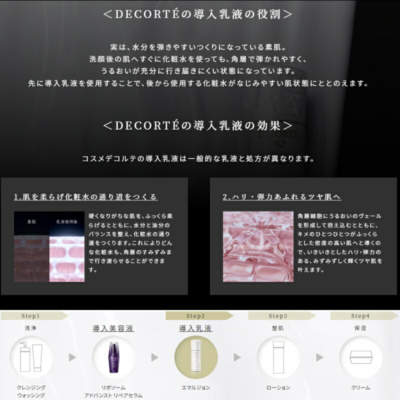 ネコポス速達!コスメデコルテ AQ アブソリュート エマルジョン マイクロラディアンス II〈乳液・リッチタイプ〉3ml*5枚 合計15ml お試しセット サシェサンプル トラベルサイズ うるおい 引き締め 弾力 まろやかな使用感 ツヤやかで弾むような肌へ COSME DECORTE - 画像 (4)