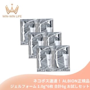 ネコポス速達！アルビオン アンフィネス ノイズ クリア ジェルフォーム〈洗顔料〉1.0g*6枚 合計6g お試しセット サシェサンプル トラベルサイズ 洗顔フォーム 吸着力 濃厚 濃密 弾力 ハリ ツルン なめらか 上質 すっきり 清潔感 うるおい 明るい スキンケア ALBION albion
