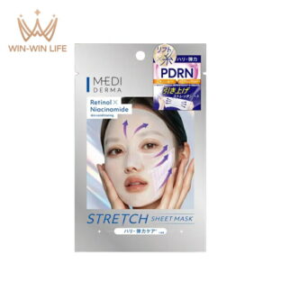 メディダーマ ストレッチシートマスク〈シート状美容液マスク〉30ml×1枚〈外箱なし・OPP袋包装あり〉ハリ 引き締まった顔の輪郭 特殊伸縮シート ミルク美容液成分配合 透明感 マッサージ効果 弾力性 柔軟性 保湿力 PDRN配合 明色化粧品 brilliant colors