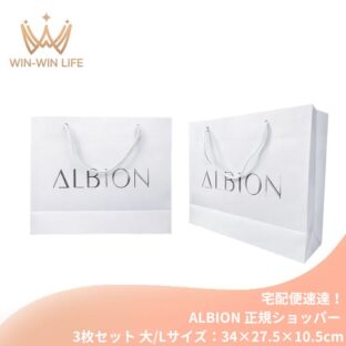 宅配便速達！アルビオン ALBION albion 純正 正規ショッパー 3枚セット（大/Lサイズ：34×27.5×10.5cm）ブランドショッパー/ブランド紙袋/ペーパーバッグ/ショッピングバック/ショッパー/ショップ袋/ショッピング袋/紙袋