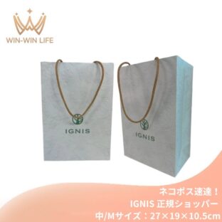 ネコポス速達！イグニス IGNIS ignis 純正 正規ショッパー（中/Mサイズ：27×19×10.5cm）ブランドショッパー/ブランド紙袋/ペーパーバッグ/ショッピングバック/ショッパー/ショップ袋/ショッピング袋/紙袋
