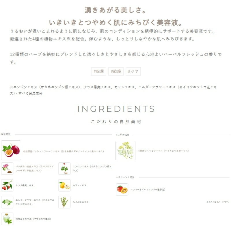 イグニス モイスチュアライジング エッセンス〈美容液〉40ml 湧きあがる美しさ いきいき 生命感 うるおい 肌荒れ・乾燥防止 肌のコンディション積極的にサポート 厳選された植物エキス配合 こだわりの自然素材 ハーバルフレッシュの香り スキンケア IGNIS ignis ALBION - 画像 (2)