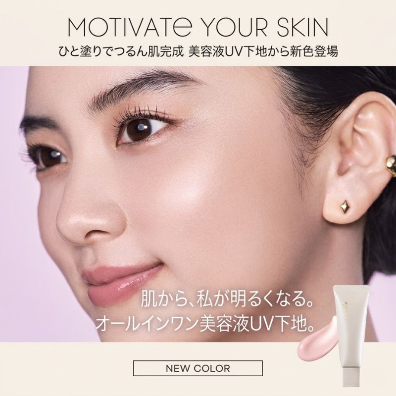 エクセル モチベートユアスキン MT02 ラベンダーピンク〈オールインワン美容液UVベース〉40g ライトファンデーション 毛穴 くすみカバー トーンアップ 崩れ防止 石けんオフ ブルーライトカット 皮脂・乾燥崩れW防止 日焼け止め効果 美容液成分配合 EXCEL excel - 画像 (2)