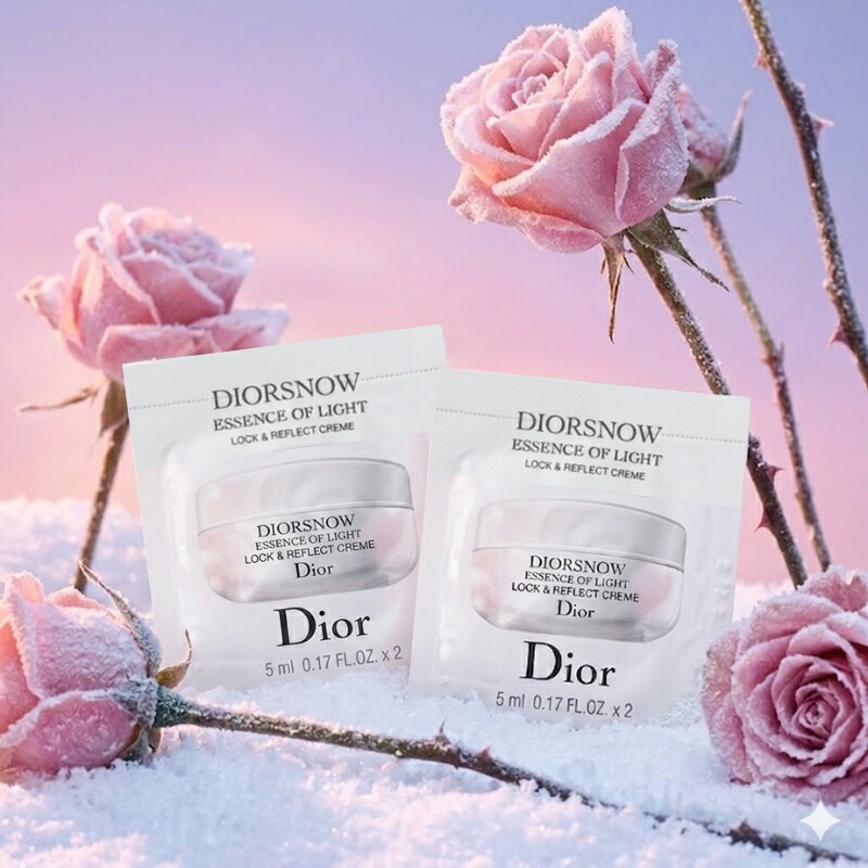 ネコポス速達!DIOR ディオール スノー アルティメット リフレクション クリーム(薬用クリーム)1ml*2枚 お試しセット サシェサンプル トラベルサイズ フランス製 サンプル 薬用 美白クリーム 自然由来成分配合 スキンケア シミ ソバカス エーデルワイス 保湿 - 画像 (2)