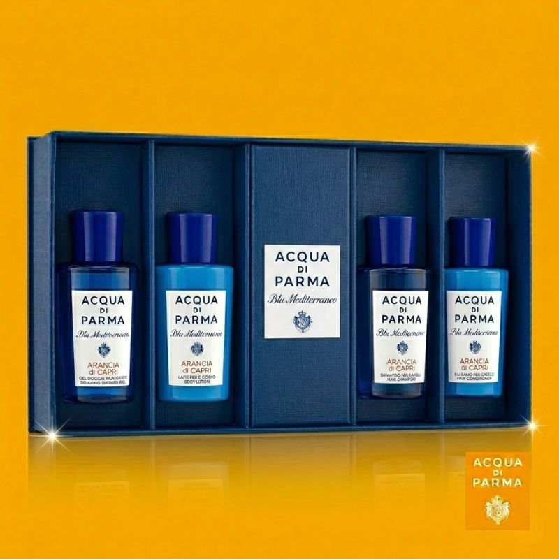 アクア ディ パルマ ブルー メディテラネオ シャワージェル ボディウォッシュ〈ボディソープ〉40ml & ボディローション 40ml〈ボディ用乳液〉ボディケアお試しセット ミニサイズ 特製サイズ サンプル イタリア製 ACQUA DI PARMA acqua di parma - 画像 (2)