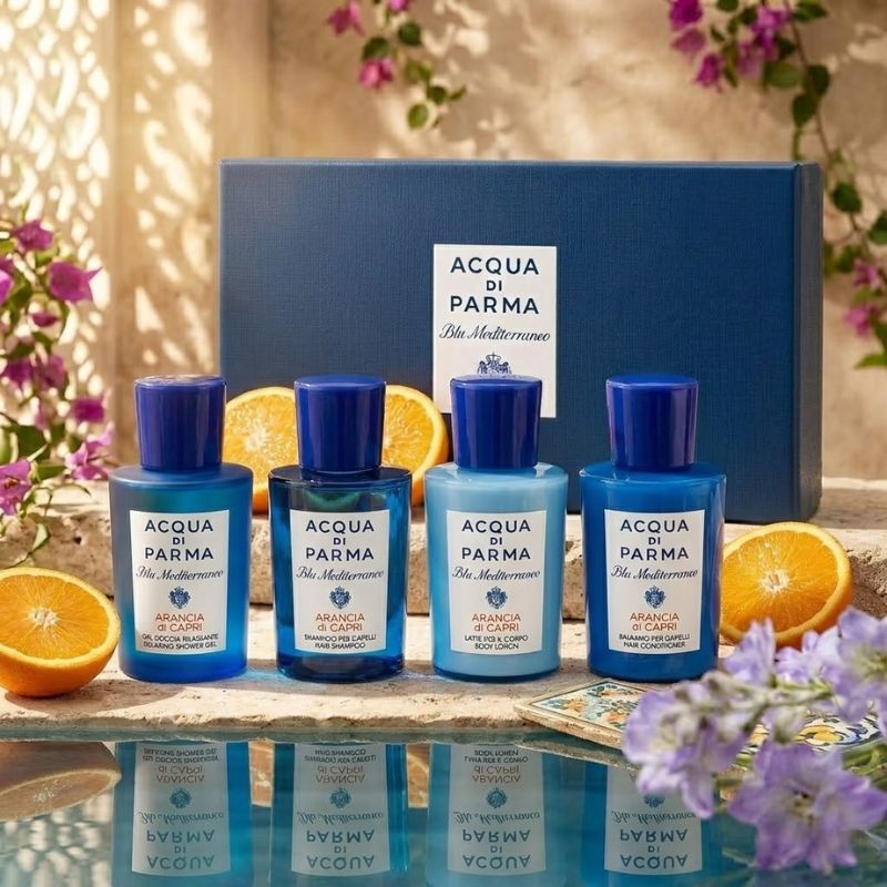 アクア ディ パルマ ブルー メディテラネオ シャワージェル ボディウォッシュ〈ボディソープ〉40ml & ボディローション 40ml〈ボディ用乳液〉ボディケアお試しセット ミニサイズ 特製サイズ サンプル イタリア製 ACQUA DI PARMA acqua di parma - 画像 (3)