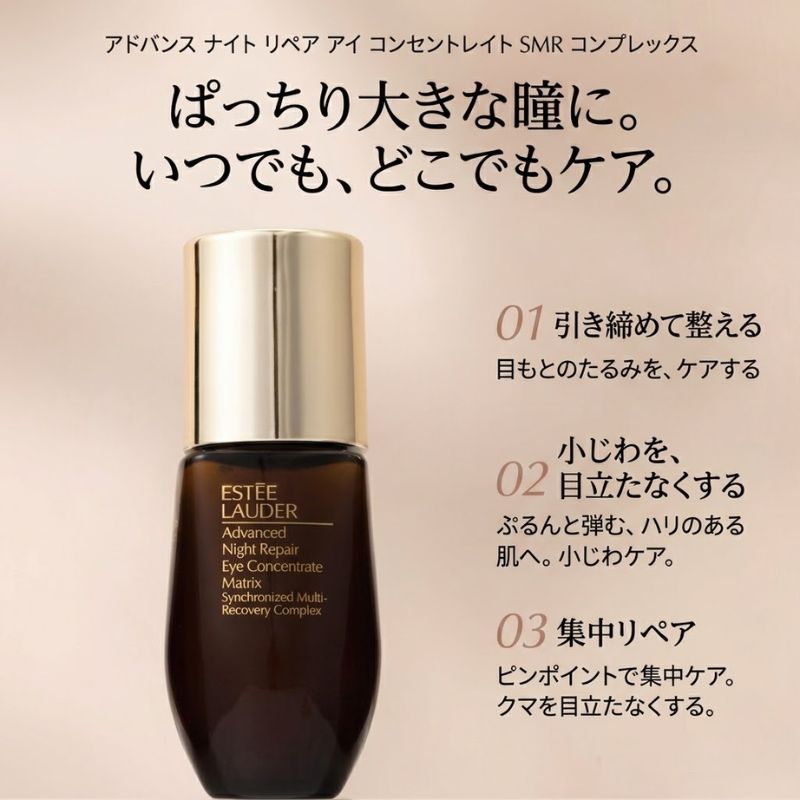 ネコポス速達!エスティ ローダー アドバンス ナイト リペア アイ コンセントレイト SMR コンプレックス 5ml〈目もと用クリーム〉外箱付き ミニサイズ 特製サイズ サンプル 国内正規品 アイクリーム エイジングケア ハリ 保湿 独自テクノロジー 目元ケア ESTEE LAUDER - 画像 (2)