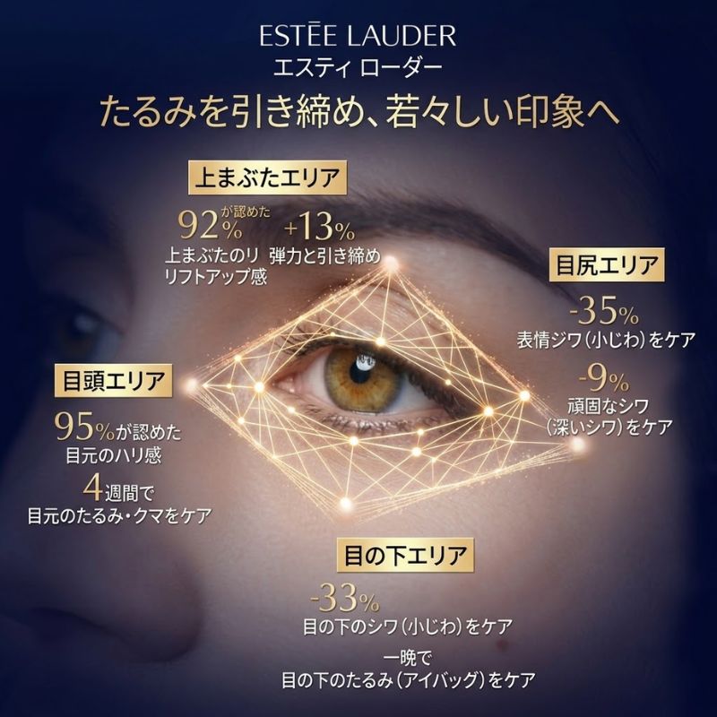 ネコポス速達!エスティ ローダー アドバンス ナイト リペア LS アイ セラム 0.5ml*2枚〈目もと用美容液〉お試しセット サシェサンプル トラベルサイズ 皮膚科学発想 夜間美容 4Dアプローチ ナイトペプチド 目もとを引き締め ハリ 立体感 寝不足肌をケア ESTEE LAUDER - 画像 (4)