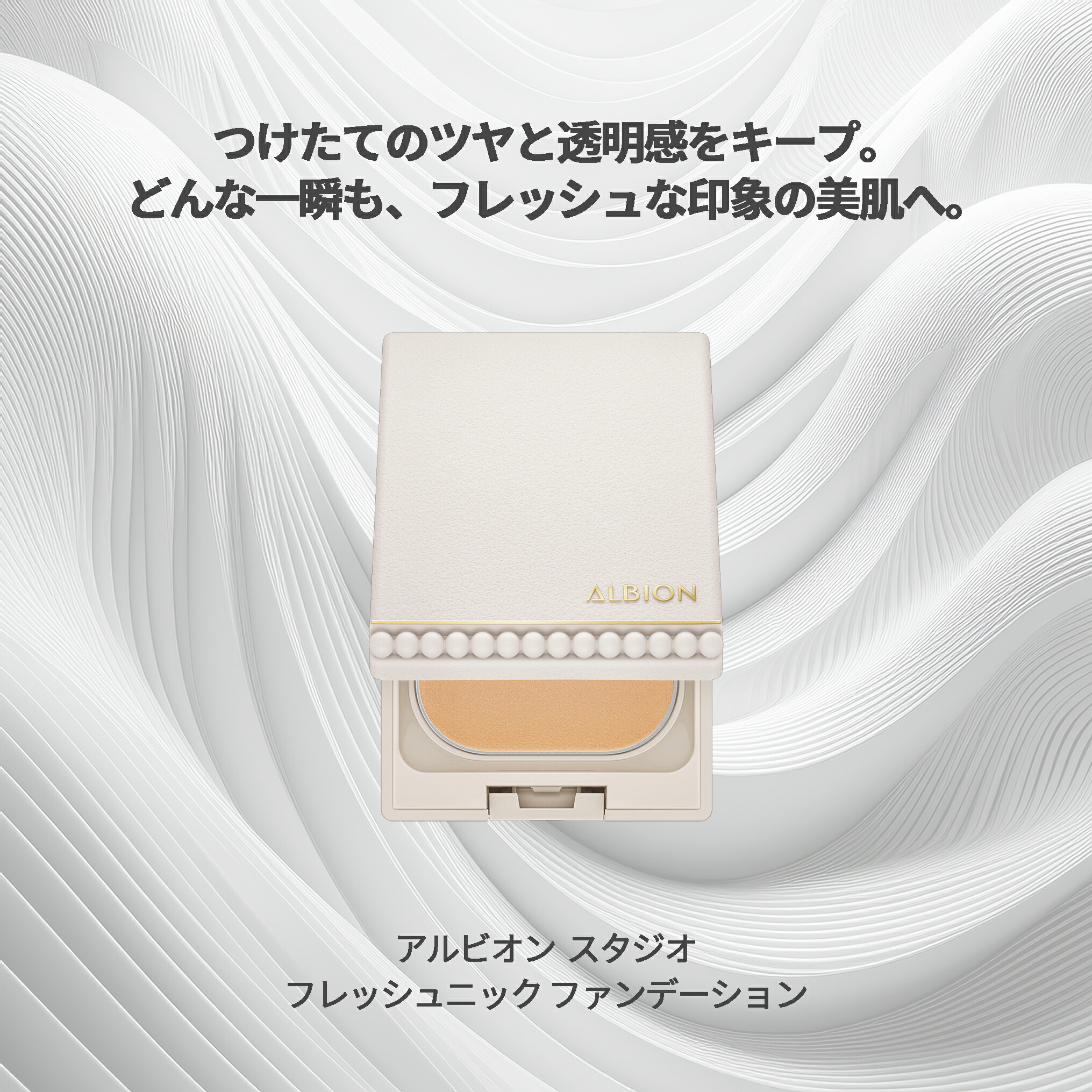 アルビオン スタジオ フレッシュニック ファンデーション 9g 専用ケース付本体セット メイクアップ ベースメイク ファウンデイション パウダーファンデーション パウダリーファンデーション ナチュラルなツヤ さっぱり 透明感 立体感 - 画像 (3)