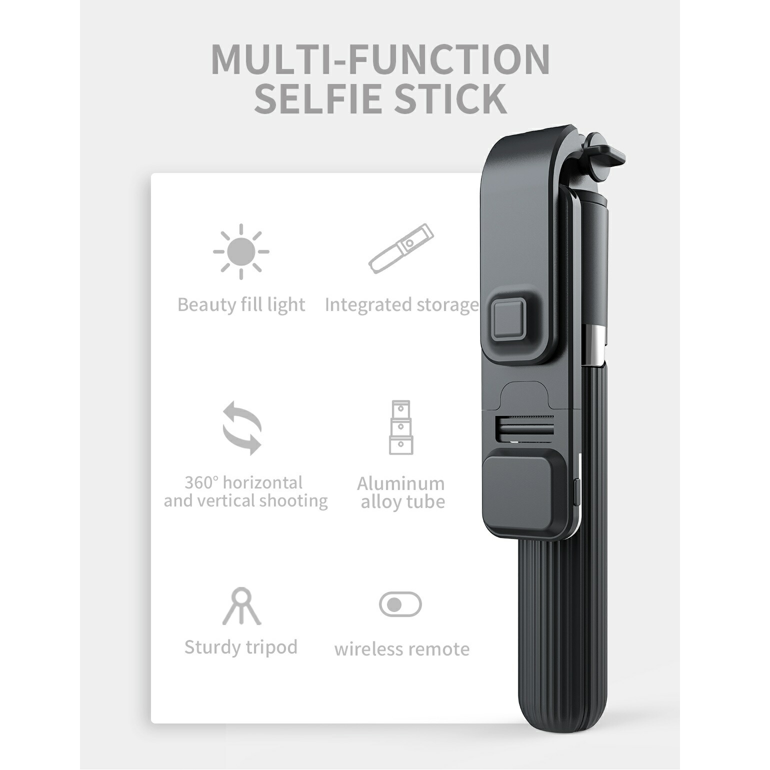 自撮り棒 iphone スマホ 三脚 スマホ RURILIFE ルリライフ じどり棒 スタンド スマホ三脚 スマホスタンド リモコン 動画撮影 高さ調整 撮影 iphone android bluetooth 便利 ライト付き 【業界新開発 ミニ 軽量型】 920mm L03s - 画像 (6)