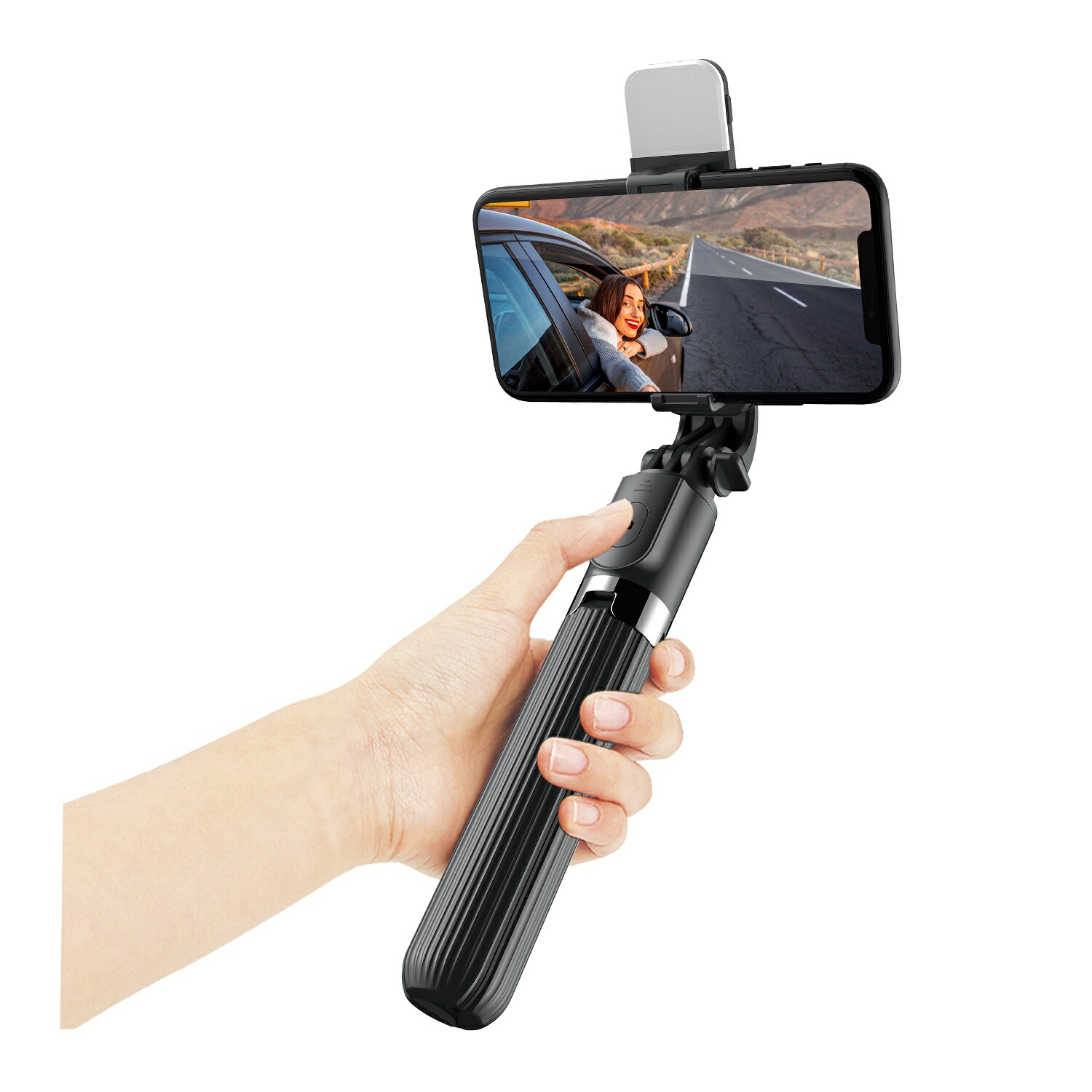 自撮り棒 iphone スマホ 三脚 スマホ RURILIFE ルリライフ じどり棒 スタンド スマホ三脚 スマホスタンド リモコン 動画撮影 高さ調整 撮影 iphone android bluetooth 便利 ライト付き 【業界新開発 ミニ 軽量型】 920mm L03s